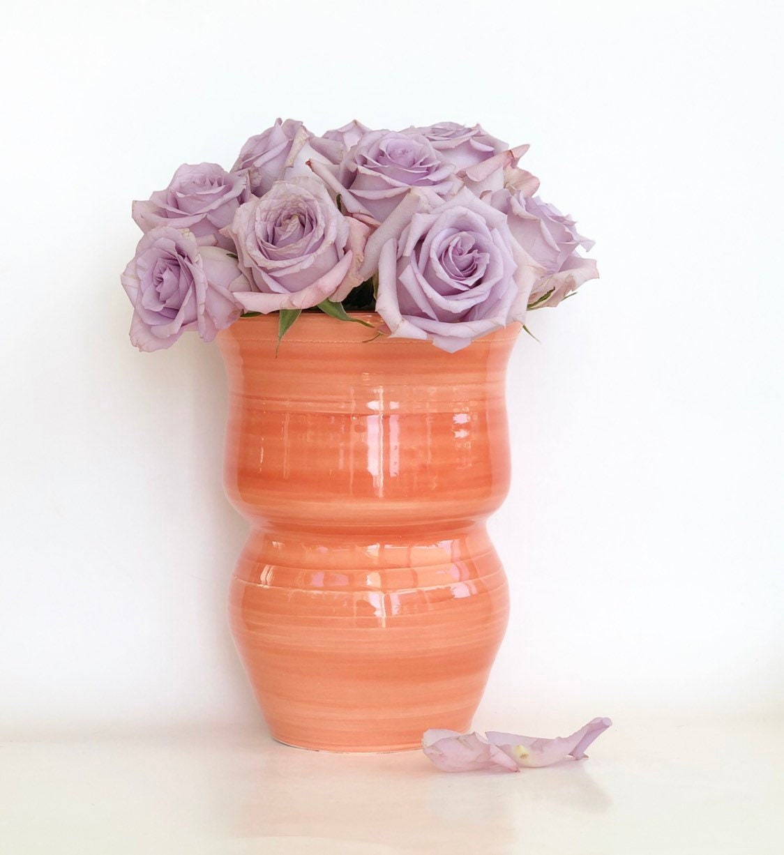 Pottery Vase, Handmade Ceramic Vase, Boho Vase, Boho Decor, Peach Vase, Big Vase, Ceramic Vase