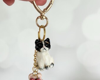 Cat Bag Charm Feline Bag Charm Cat Charms For Bag Gift for Cat Mom Gift Cat Lover Art Gift Cat Art Mom Unique Birthday Cat Bag Decor Cat