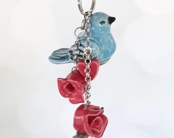 Bird Bag Charm:  Bird Lover Birthday Gift