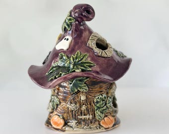 Halloween Ghost Fairy House Gift Trinket Halloween Art Spooky Tree House Garden Gift Fairy House Collection Decor Fairy Lover Gift Handmade
