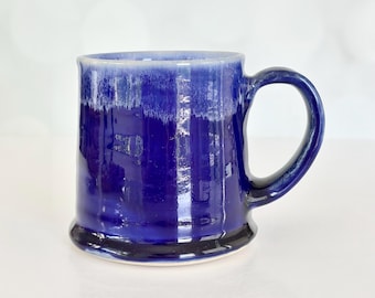 Blue Mug Coffee Lover Gift Navy Mug Coffee Bar Station Handmade Mug Birthday Coffee Station Pottery Mug Gift Tea Lover Boho Mug