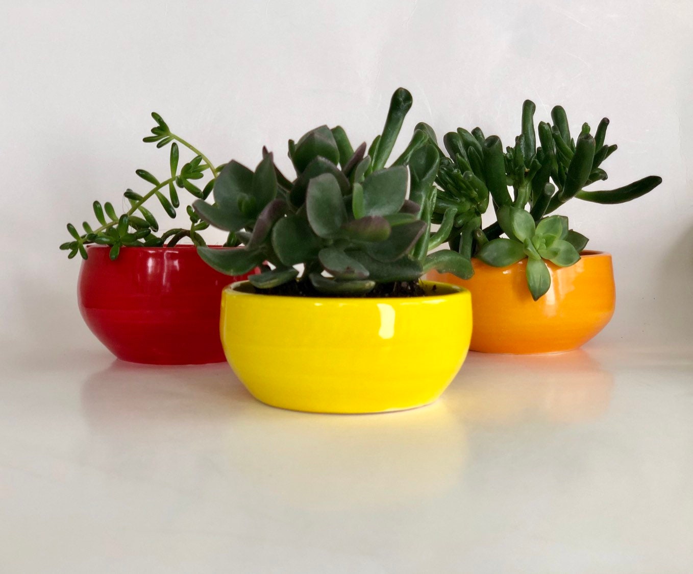 Small Yellow Planter Pot No Drainage Holes