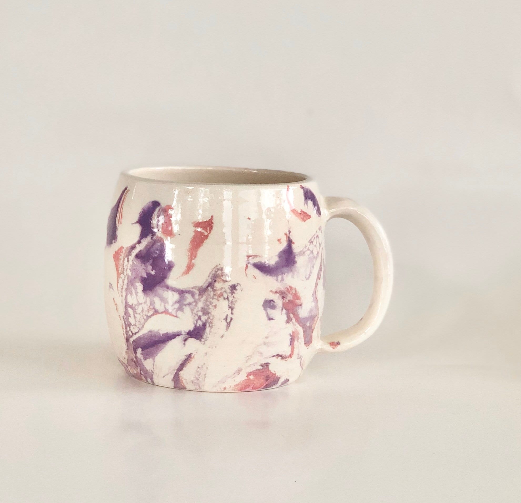 Pastel Coffee Mug, Marbled Mug, Pastel Marbled Mug, Purple Pastel Mug