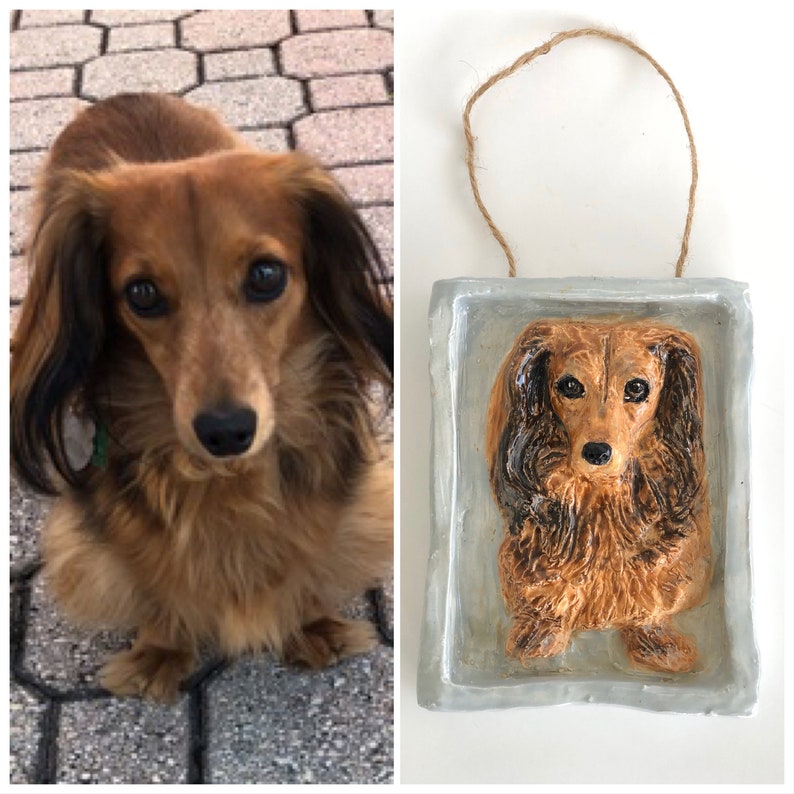 Personalisiertes Hundegeschenk, Hundeportrait, Hundeplakette, neues Haustiergeschenk, Hundedenkmal, Hundeskulptur, Hundedenkmal, Haustiergeschenk, Haustierverlust, Geschenk, Haustierdenkmal Bild 2