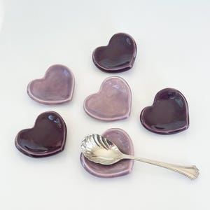 Purple Coffee Spoon Rest Coffee Gift Heart Spoon Rest Valentine Gift Ceramic Teaspoon Rest Coffee Spoon Holder Kitchen Coffee Bar Station
