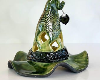Green Luminary Gothic Home Decor Witch Gift Wiccan Home Halloween Decor Goth Luminary Kitchen Luminary Witch Art Spooky Decor Luminary Light