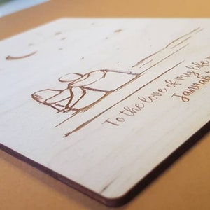 Illustrato / Legno / Carta / Personalizzato / Messaggio inciso / Matrimonio / Anniversario /
