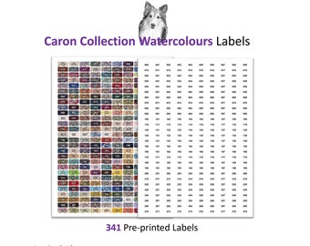 Caron Collection Labels - Floss image and white.