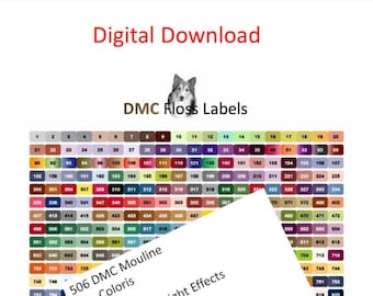 DMC Floss Labels - Solid color - Digital Downlaod