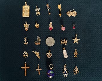 C: Vintage Solid Gold Charms 14k, 10k