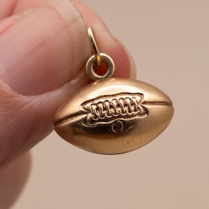Adorable Vintage 14k Gold Football Charm | Rosy Yellow Gold | Real 14k Gold | 1970s Sports Charm