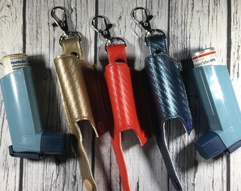 inhaler holder inhaler keychain Inhaler case zipper pull proair Ventolin inhaler glitter vinyl option