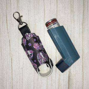 Skull Halloween inhaler case, Rib cage inhaler holder, Inhaler Keychain, asthma inhaler, Ventolin HFA holder, asthmatic gift