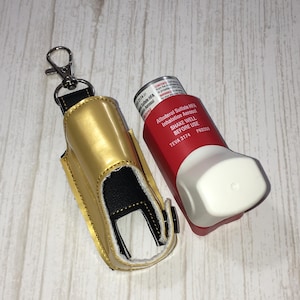 Pro Air HFA, Albuterol sulfate HFA Inhaler holder, Gold Inhaler Keychain, Inhaler Keeper, asthmatic gift