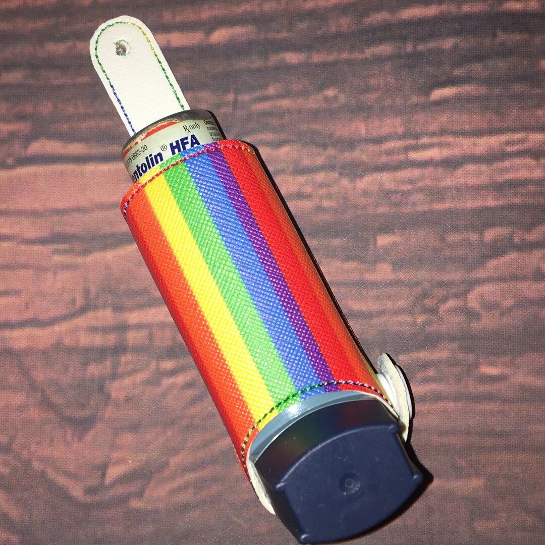 Rainbow Inhaler Case Inhaler Holder Inhaler Keychain Etsy