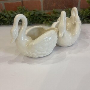 Lenwile Ardalt Artware 3 Porcelain Swans Figurine Japan 10 3/4" W Collectible | Set of three swans | Swan Planters| Gifts for Her | Vintage image 3