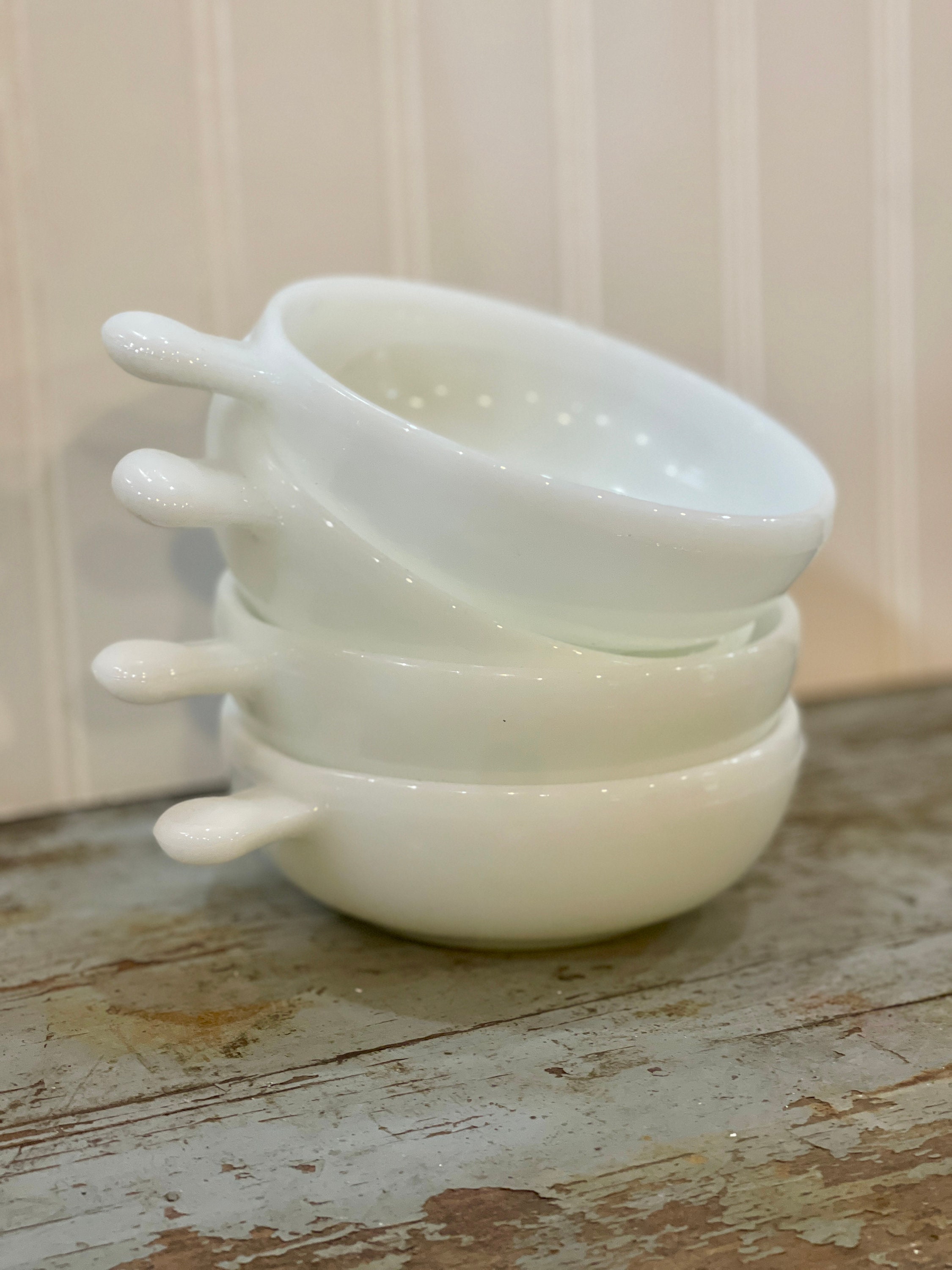 Vintage GLASBAKE | Oven & Microwave Proof Handled Dishes | Milk 