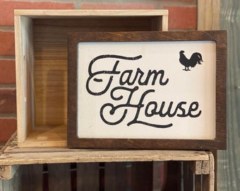 Farm House Wood Framed Sign