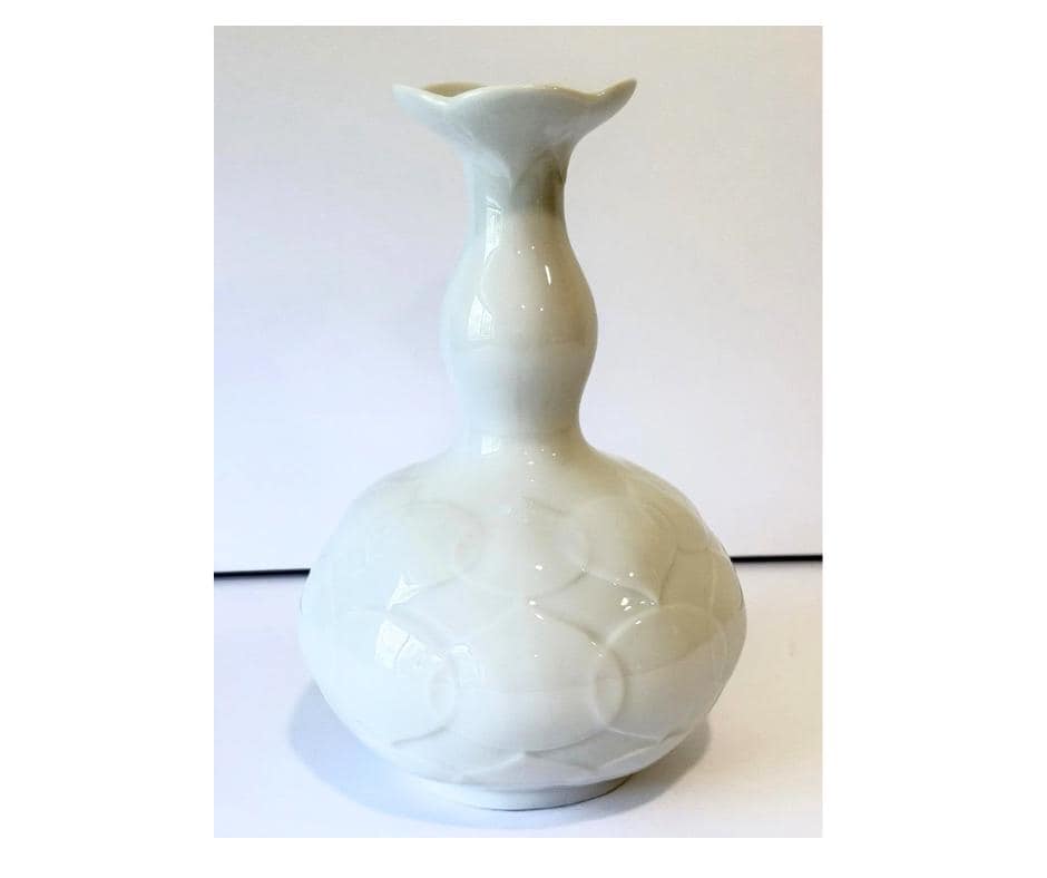 Meissen Porcelain Vase by Ludwig Zepner | White Bisque Porcelain Vase | 20th Century Germany | Mid Century Modern Collectible Decor