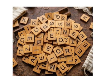 Scrabble Tiles | Original Tiles | Vintage | Wood Tiles | Scrabble Board Games Crafting Tiles | Alphabet Letter Tiles | Vintage Engraved