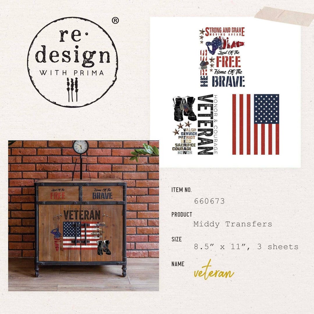Fogli Di Transfer Prima Marketing Re-Design 21,6x27,9 Cm - The Meadows - 3 Fogli Per Decorazioni E Scrapbooking