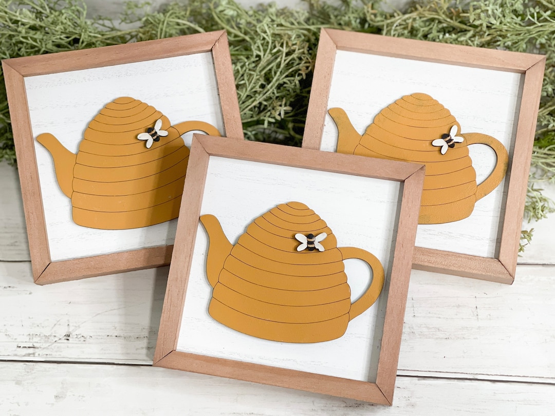 Beehive Teapot Framed Sign Etsy