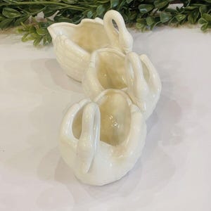 Lenwile Ardalt Artware 3 Porcelain Swans Figurine Japan 10 3/4" W Collectible | Set of three swans | Swan Planters| Gifts for Her | Vintage image 5