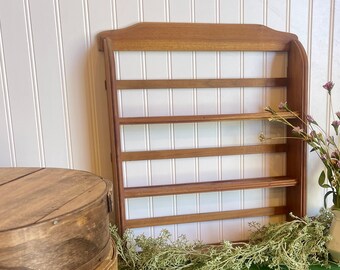 Wooden Spice Rack | Three Shelf Rack | Vintage Herb and Spice Shelf | Vintage Kitchen Decor | Home Decor | Kitchen Shelving | Wood Rack