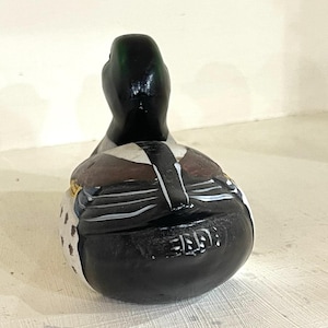 Vintage Mallard Drake Pottery Duck | Hand Painted Waterfowl Figurine | Cottagecore Home Decor | Rustic Cabin Accent | 6" Collectible Statue image 8