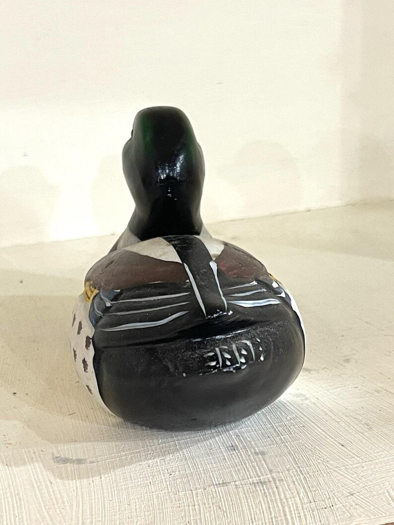 Vintage Mallard Drake Pottery Duck | Hand Painted Waterfowl Figurine | Cottagecore Home Decor | Rustic Cabin Accent | 6" Collectible Statue image 8