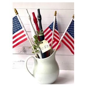 Patriotic Wood Spindles| Set of Three | Patriotic Decor | Tiered Tray | Stars and Stripes | Americana | Patriotic Vintage | Farmhouse Decor