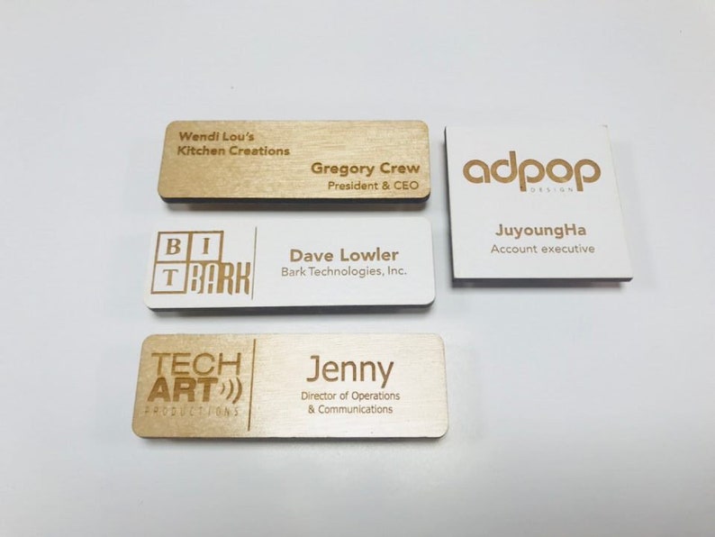 Custom engraved name tag Name tags for work staff Etsy