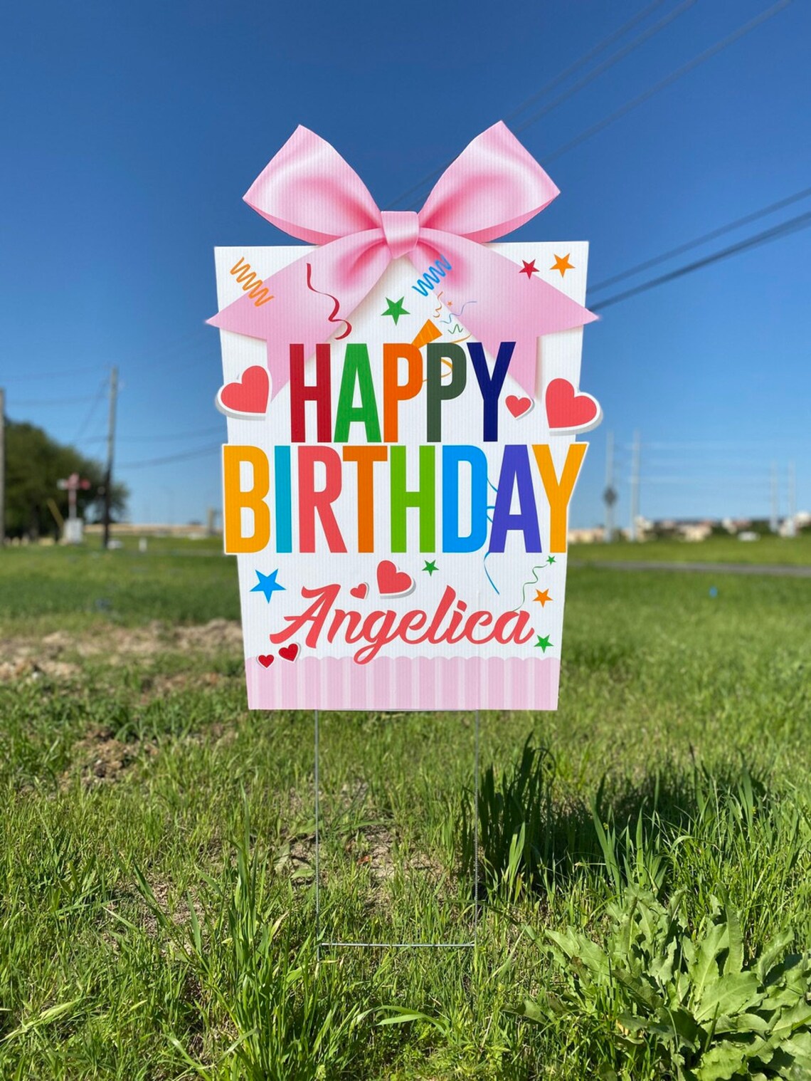 Happy Birthday Yard Sign Customized Lawn Decoration Outdoor Etsy