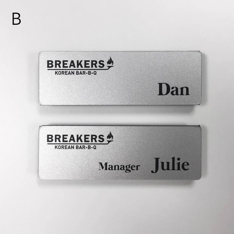 Custom engraved name tag magnetic name tags for work staff etsy