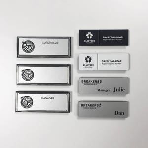 custom engraved name tag magnetic, Name tags for work, staff name tags, employee name tags, personalized name tags, restaurant name tags