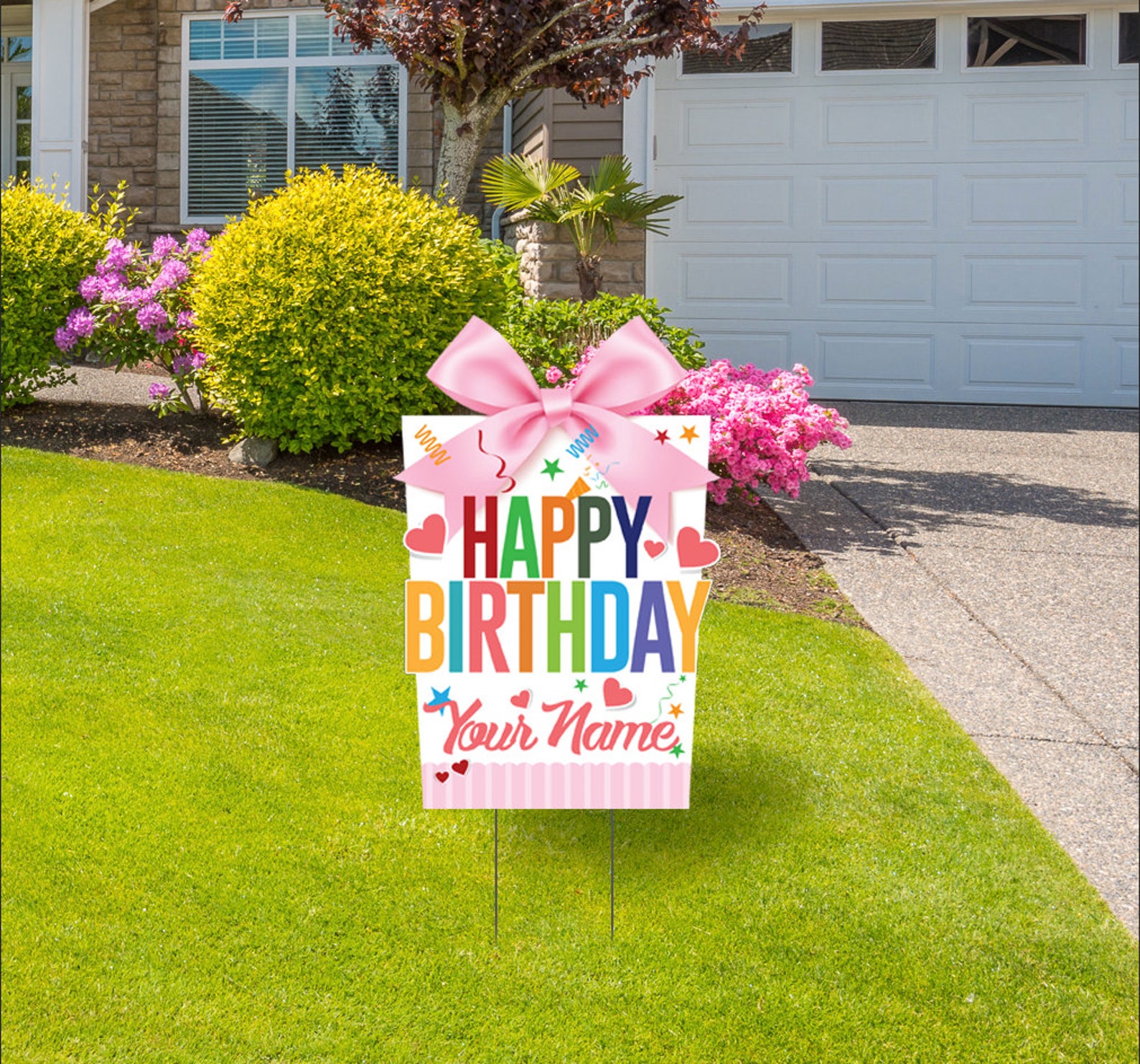 Happy Birthday Yard Sign Customized Lawn Decoration Outdoor Etsy