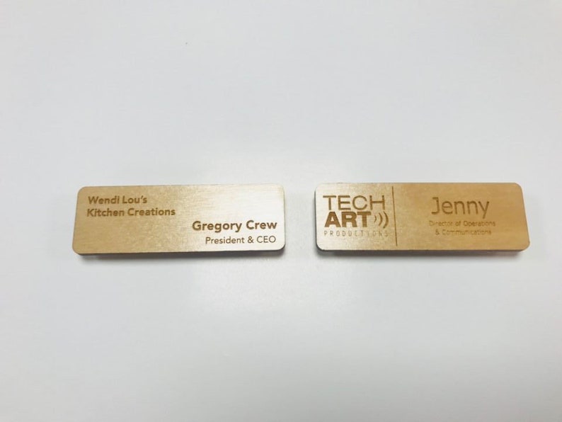Custom engraved name tag Name tags for work staff Etsy