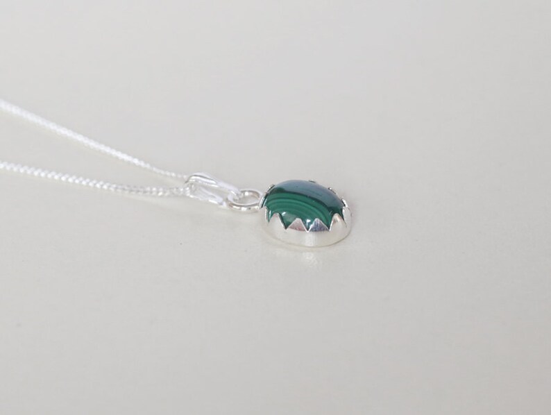 20/'/' sterling silver chain 925 Sterling silver and Malachite necklace charm pendant with 16/'/' 18/'/'