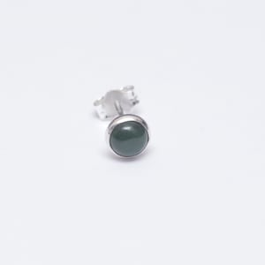 925 Sterling silver stud earring with natural Jade Nephrite SINGLE EARRING!!!