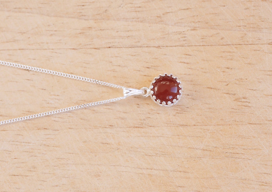 Pendentif en jaspe couture et cornaline : argent sterling 925 massif - France