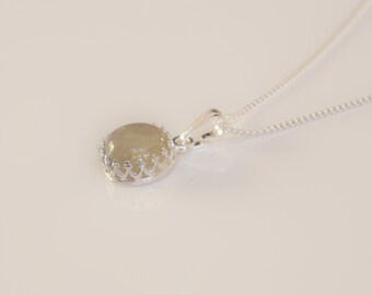 Chaîne Et Pendentif En Argent 925 Avec Quartz Rutile - Longueur 45 Cm - Occasion Très Bon état