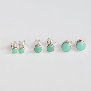 925 Sterling silver stud earrings with reconstructed Turquoise