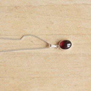 925 Sterling silver and Garnet necklace charm pendant with 16'', 18'', 20'' sterling silver chain