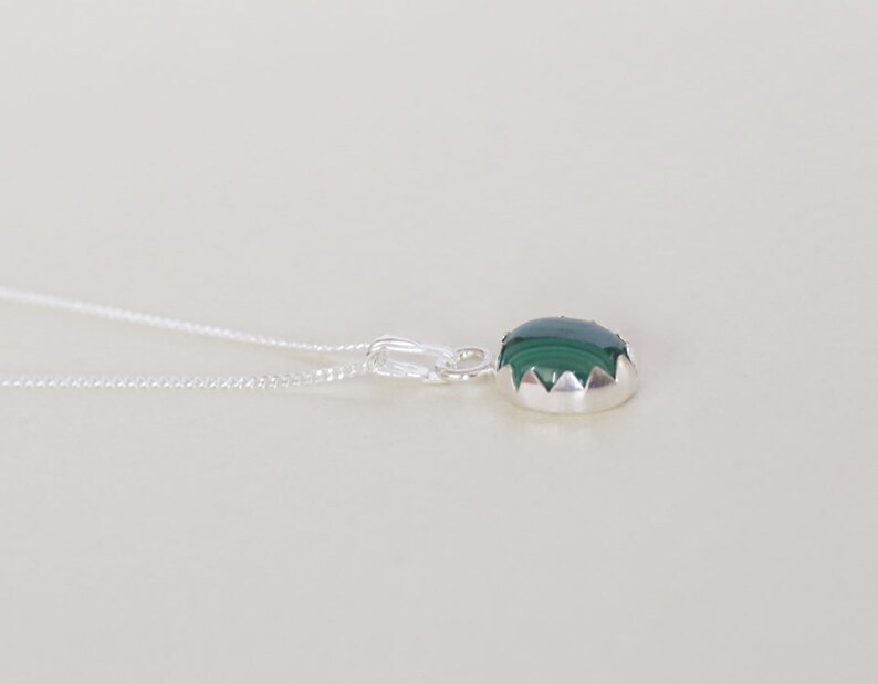 20/'/' sterling silver chain 925 Sterling silver and Malachite necklace charm pendant with 16/'/' 18/'/'