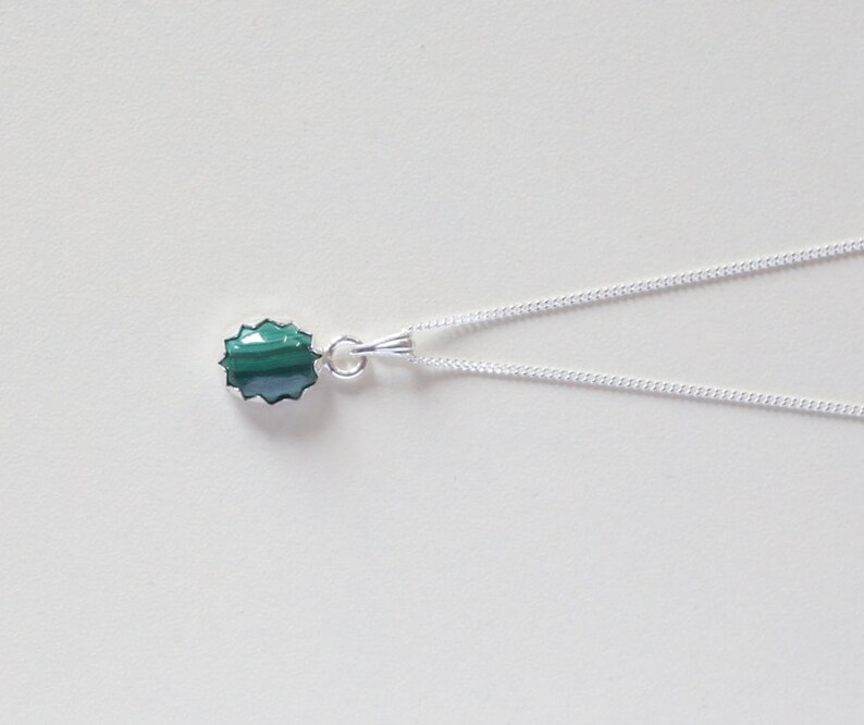 20/'/' sterling silver chain 925 Sterling silver and Malachite necklace charm pendant with 16/'/' 18/'/'