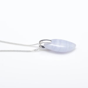 Collier en argent sterling 925 et agate bleue avec pendentif à breloques avec chaîne en argent sterling de 16 pouces, 18 pouces, 20 pouces