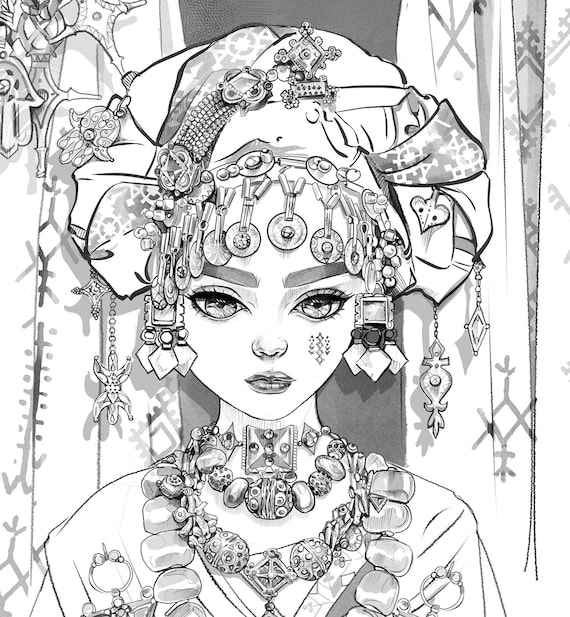 wallpapers Coloriage Frida Kahlo etsy