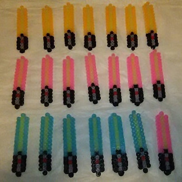 Lightsaber Party Favors - Glow in the Dark Perler Bead Lightsabers