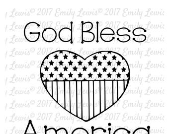 God Bless America SVG - 4th of July SVGs - 4th of July Cut Files - USA Svgs - America Svgs - Primitive Decor - Independence Day Svgs