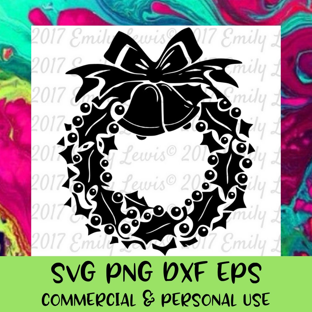 Download Christmas wreath svg files for Cricut Christmas wall decal ...